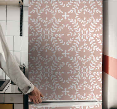 Vinilo para nevera cubierta con motivo floral - TenVinilo