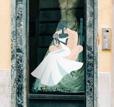 Pegatina boda decorativo novia sillón - TenVinilo