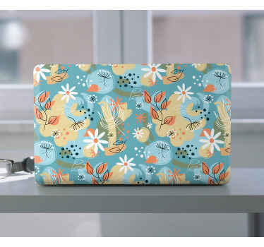 Pegatina para portátil cubierta con estampado floral - TenVinilo