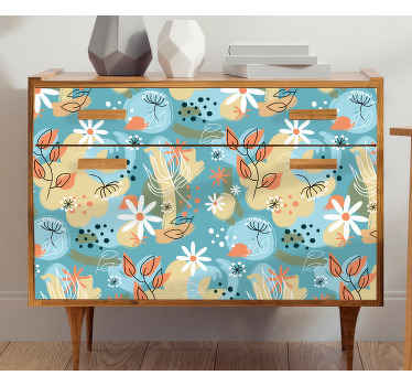 Naklejka na meble Abstrakcyjne płaskie tło kwiatowy - TenStickers