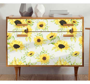 Möbelfolie sonnenblumenmuster-overlay - TenStickers