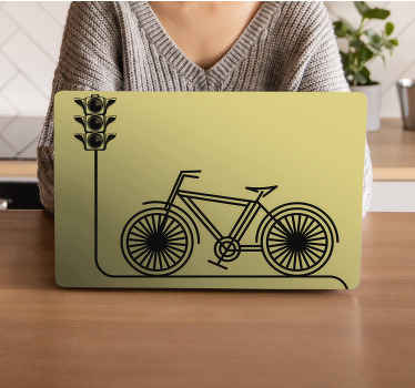 Adesivo per laptop segnale stradale per biciclette - TenStickers