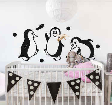 Kinderzimmer Wandtattoo Süße kleine pinguine spielen - TenStickers