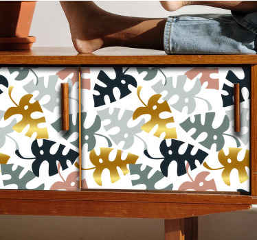 Bold Leaf Patterns decoration wall sticker - TenStickers