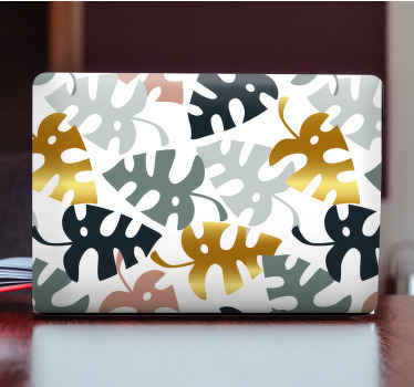 Vinilo para portátiles Hojas doradas y multicolores - TenVinilo