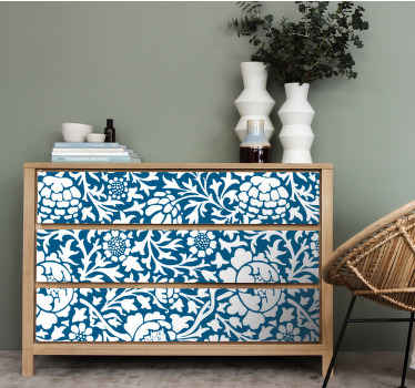 Nalepka za pohištvo marine blue flora - TenStickers