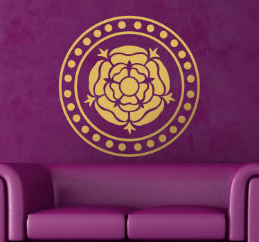 Circular Rose Rosette Decal - TenStickers