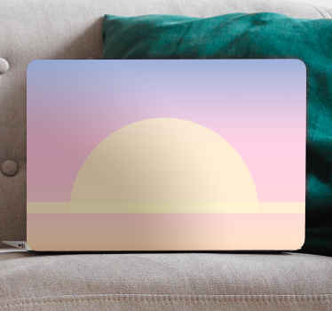 Vinilo para portátiles Puesta de sol colorida retro - TenVinilo