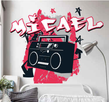 Hip hop cd player γκράφιτι εξατομικευμένο αυτοκόλλητο - TenStickers