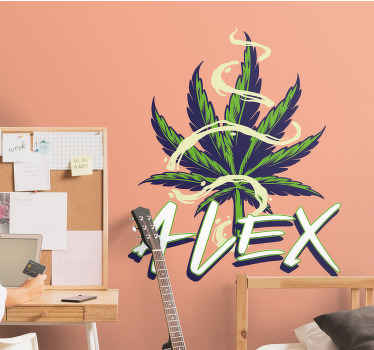 Customizable Leaf Design location sticker - TenStickers