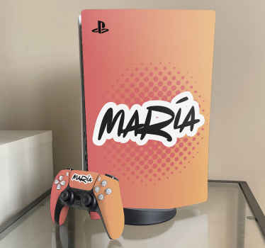 Autocolante Skin para PS5 Estilo graffity estilo fundo laranja - TenStickers