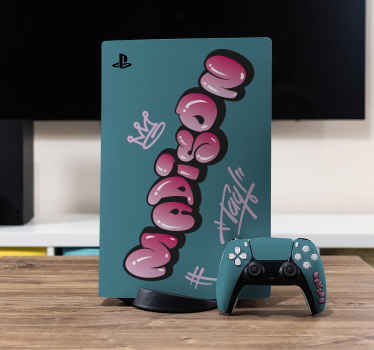 Skin PS5 Graffiti de letras frescas rosa - TenVinilo