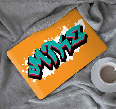 Bold graffiti with name laptop skin - TenStickers