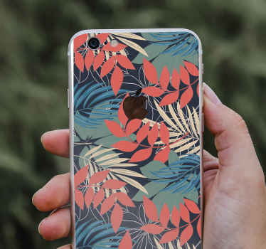 Modern elegant fauna flora pattern iPhone decal - TenStickers