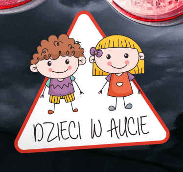 Naklejka Dziecko w aucie Dzieci w samochodzie rysunek znak - TenStickers