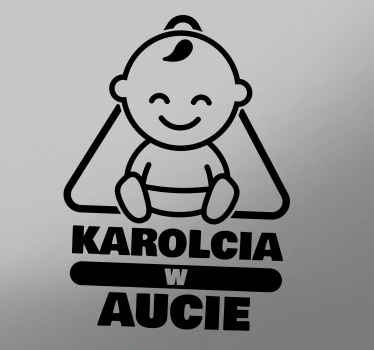 Naklejka Dziecko w aucie Maluch wewnątrz znak z imieniem - TenStickers