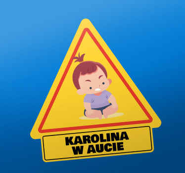 Naklejka Dziecko w aucie Zła dziewczynka w samochodzie - TenStickers