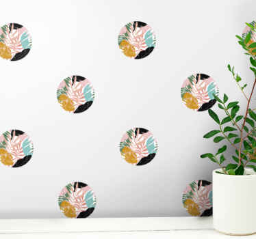 Colorful abstract floral pattern sticker - TenStickers