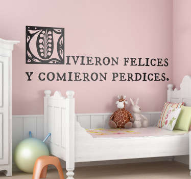 Adhesivo infantil comieron perdices - TenVinilo