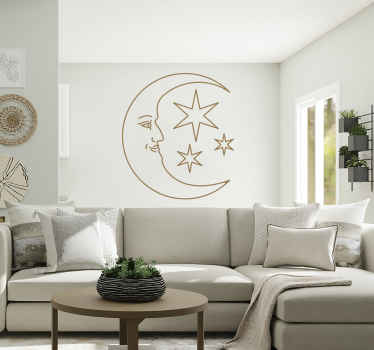 Vinilo naturaleza cara de luna celestial - TenVinilo