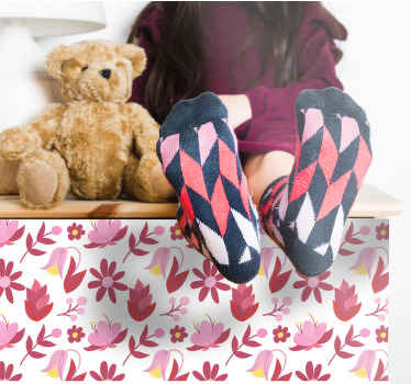 Roza cvetlični vzorec Nalepka za pohištvo - TenStickers