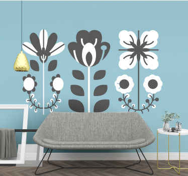 Black and white hands folk art wall decal - TenStickers