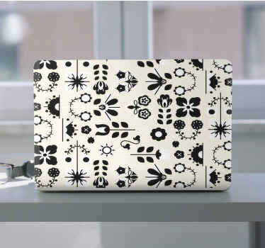 Vinilo para portátil motivo de arreglo floral - TenVinilo