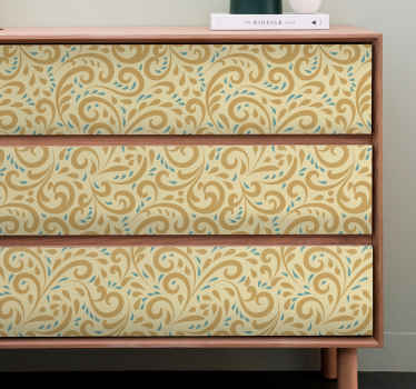 Vinilo para mueble Dibujado a mano patrón floral vintage - TenVinilo