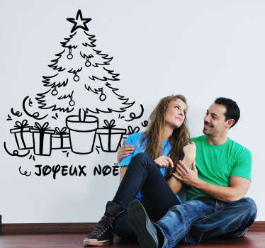 Sticker décoratif sapin de noël - TenStickers