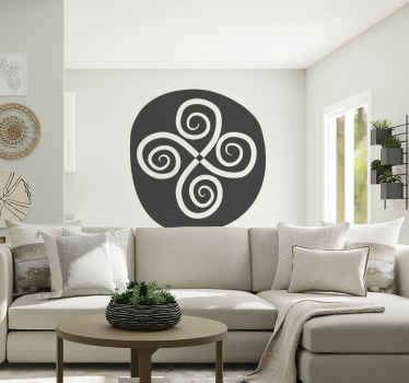 Cross Spiral Circle Wall Sticker - TenStickers
