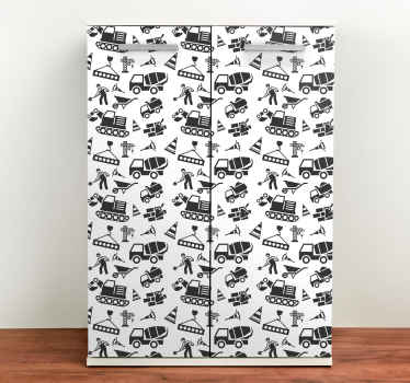 Enobarvni bagri in tovornjaki nalepka za pohištvo - TenStickers