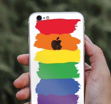 Rainbow Strokes iPhone sticker - TenStickers