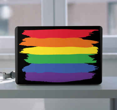 Rainbow Stroke Design laptop skin - TenStickers