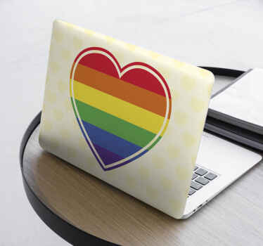 Laptop Aufkleber Gay pride flach in herzform - TenStickers