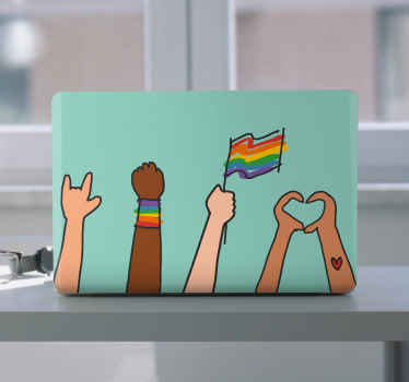 Embracing Unity Gesture laptop skin - TenStickers