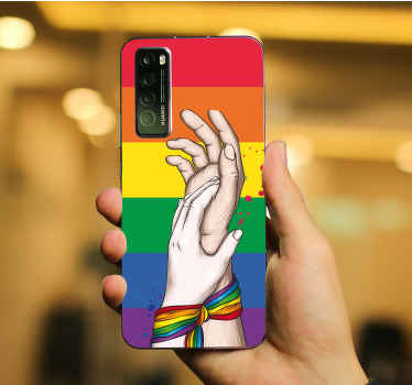 Insan eli ve lgbt şerit huawei çıkartması - TenStickers
