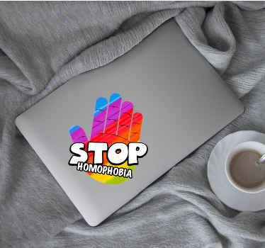 Stop homophobia laptop sticker - TenStickers