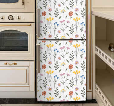 Garden multicolor flowers pattern fridge decal - TenStickers