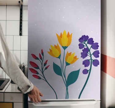 Trädgård botaniska blommor kylskåp dekal - Tenstickers