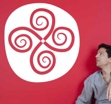 Cross Spiral Circle Wall Sticker - TenStickers