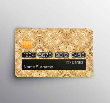 Vintage διακοσμητικό μοτίβο αυτοκόλλητο πιστωτικής κάρτας - TenStickers