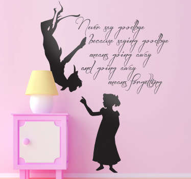 A Peter Pan quote decal from our collection of Peter Pan wall stickers to decorate the bedroom or play area of the little ones.