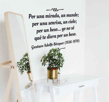 Vinilo decorativo texto Bécquer - TenVinilo