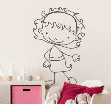 Fetiță contur autocolant copii - TenStickers