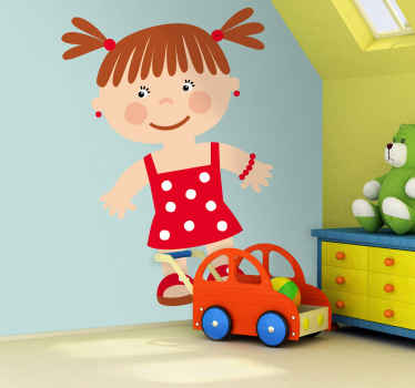 Mädel mit roter Kleidung Aufkleber - TenStickers