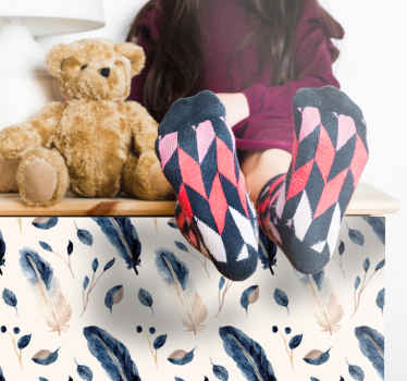 Repülő levelek és tollak bútor matrica - TenStickers