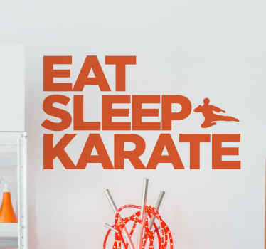 Eat Sleep Karate Wall Sticker - TenStickers