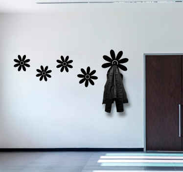Wandtattoo Garderobe blumenhaken-arrangement - TenStickers