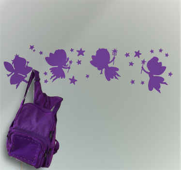 Fairy Silhouettes with Stars coat hanger sticker - TenStickers