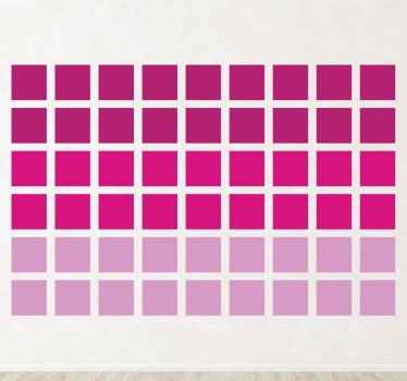Naklejka różowe kwadraty - TenStickers